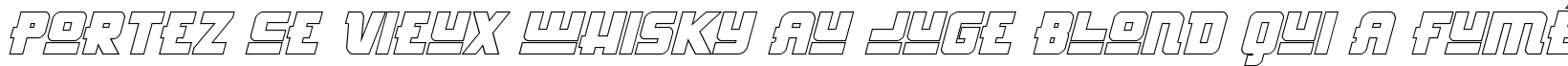 Пример написания шрифтом Hong Kong Hustle Outline Italic текста на французском