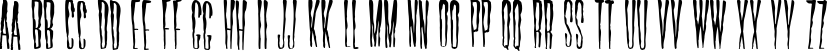 Пример написания английского алфавита шрифтом Horror Hotel