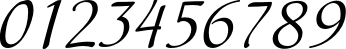 Пример написания цифр шрифтом Hortensia