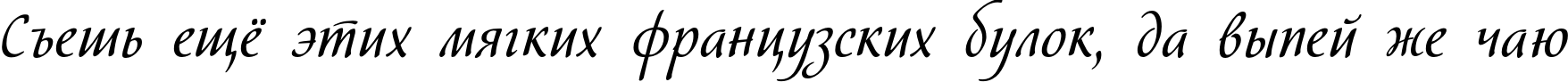 Пример написания шрифтом Hortensia текста на русском