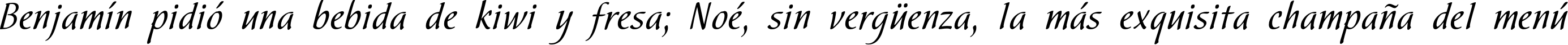 Пример написания шрифтом Hortensia текста на испанском