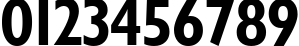 Пример написания цифр шрифтом Humanist 521 Bold Condensed BT