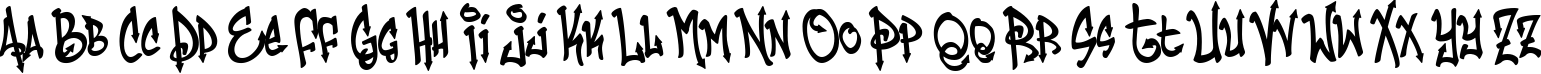 Пример написания английского алфавита шрифтом Humbucker Nasty