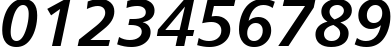 Пример написания цифр шрифтом Humanist 777 Bold Italic BT