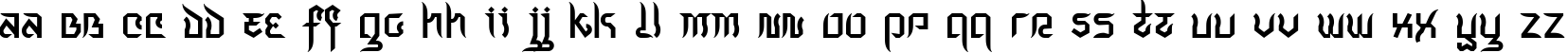 Пример написания английского алфавита шрифтом Indochine