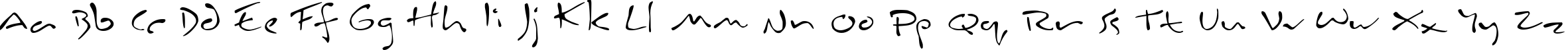 Пример написания английского алфавита шрифтом Inkburrow