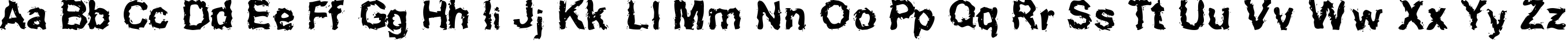 Пример написания английского алфавита шрифтом Inked weird