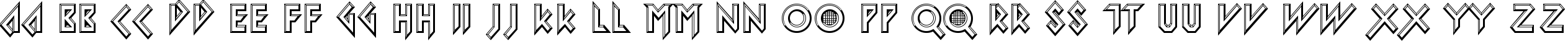 Пример написания английского алфавита шрифтом Iomanoid