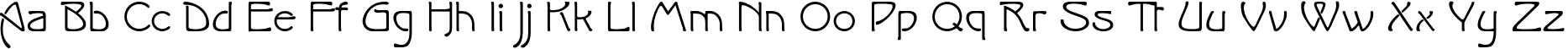 Пример написания английского алфавита шрифтом IsadoraSV TYGRA