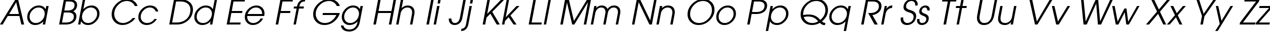 Пример написания английского алфавита шрифтом ITC Avant Garde Gothic Book Oblique