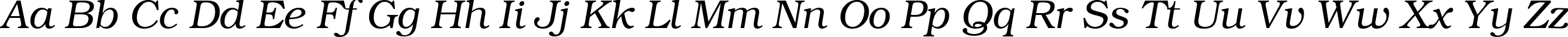 Пример написания английского алфавита шрифтом ITC Bookman Light Italic