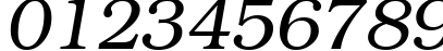 Пример написания цифр шрифтом ITC Bookman Light Italic