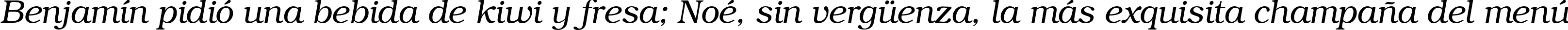 Пример написания шрифтом ITC Bookman Light Italic текста на испанском