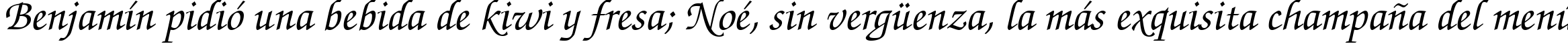 Пример написания шрифтом ITC Zapf Chancery Medium Italic текста на испанском
