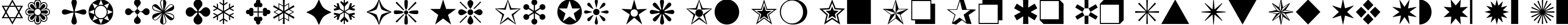 Пример написания английского алфавита шрифтом ITC Zapf Dingbats