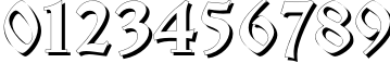 Пример написания цифр шрифтом IzhitsaShadowC
