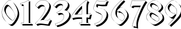 Пример написания цифр шрифтом IzhitsaShadowCTT