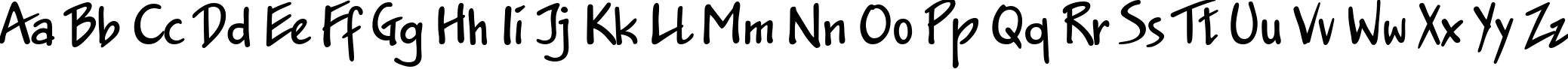 Пример написания английского алфавита шрифтом Jakob DP Normal