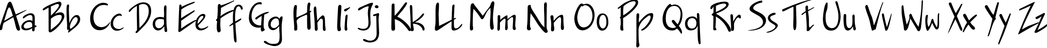 Пример написания английского алфавита шрифтом JakobC