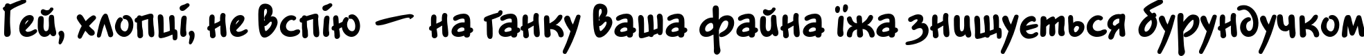 Пример написания шрифтом JakobX текста на украинском