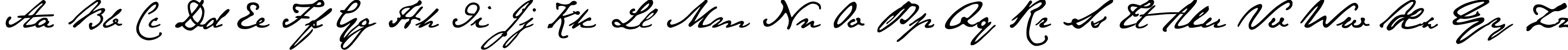 Пример написания английского алфавита шрифтом JaneAusten