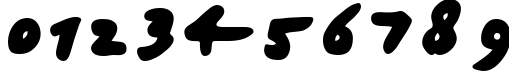 Пример написания цифр шрифтом Japanese Brush