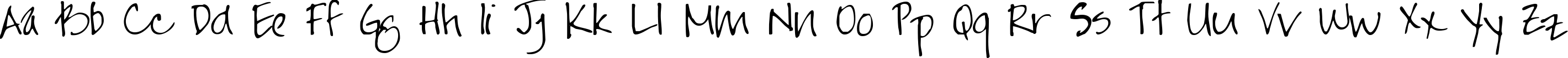 Пример написания английского алфавита шрифтом Jayne Print Hand