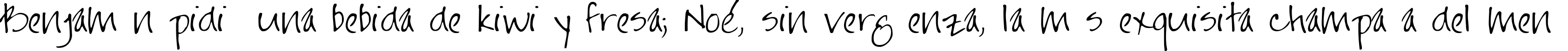 Пример написания шрифтом Jayne Print Hand текста на испанском