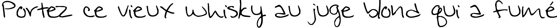 Пример написания шрифтом Jennifer's Hand Writing текста на французском