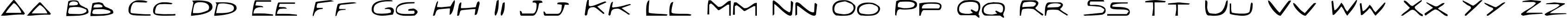 Пример написания английского алфавита шрифтом Jetta