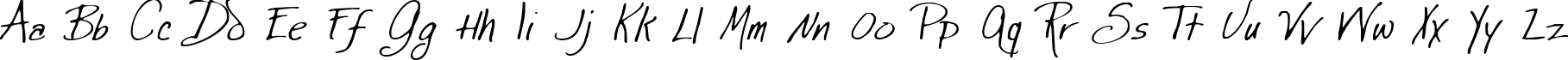 Пример написания английского алфавита шрифтом Jewel Hill