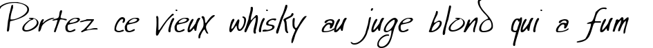 Пример написания шрифтом Jewel Hill текста на французском