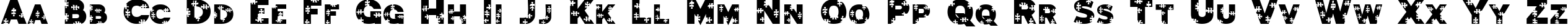 Пример написания английского алфавита шрифтом Jigsaw Trouserdrop