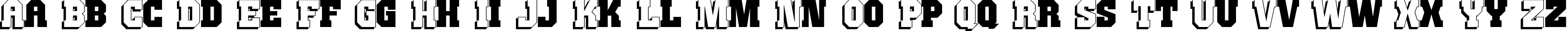 Пример написания английского алфавита шрифтом JimThorpe High