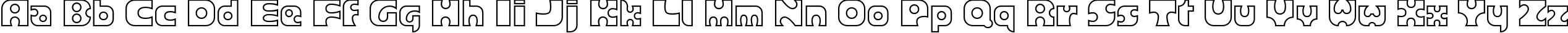 Пример написания английского алфавита шрифтом Joker Outline