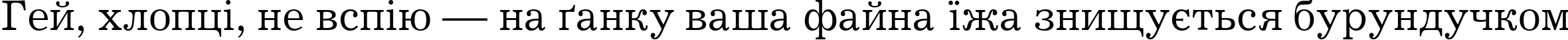 Пример написания шрифтом JournalC текста на украинском
