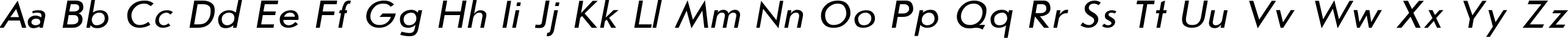 Пример написания английского алфавита шрифтом JournalSans Italic