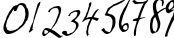 Пример написания цифр шрифтом JP Hand Slanted