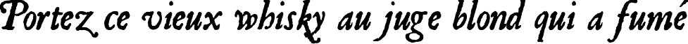 Пример написания шрифтом JSL Ancient Italic текста на французском