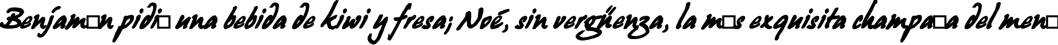 Пример написания шрифтом Juergen Bold Kursiv текста на испанском