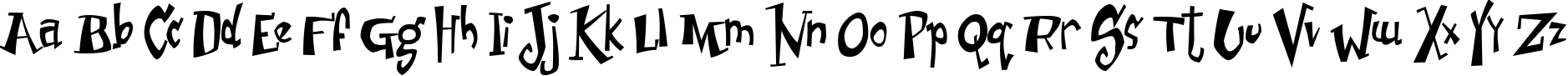Пример написания английского алфавита шрифтом Junior & Stinky