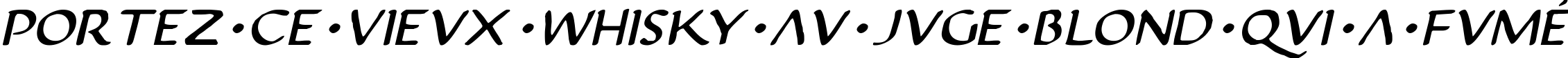 Пример написания шрифтом Justinian 2 Italic текста на французском