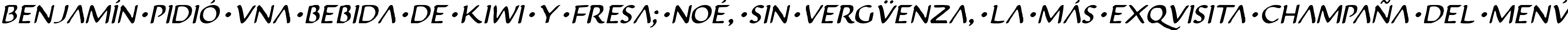 Пример написания шрифтом Justinian 2 Italic текста на испанском