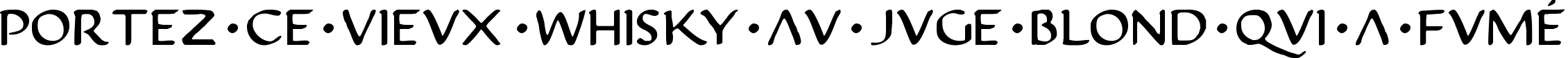 Пример написания шрифтом Justinian 2 текста на французском