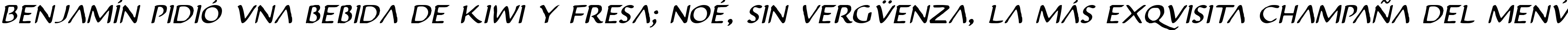 Пример написания шрифтом Justinian Italic текста на испанском