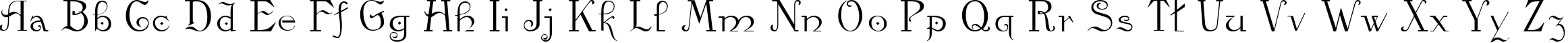 Пример написания английского алфавита шрифтом Kamelia