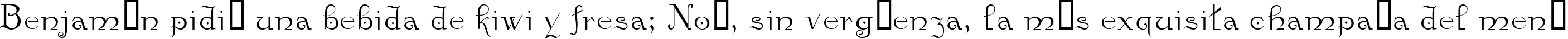 Пример написания шрифтом Kamelia текста на испанском