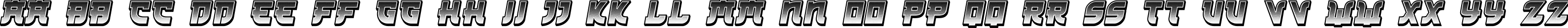 Пример написания английского алфавита шрифтом Kamikaze 3D Gradient Italic