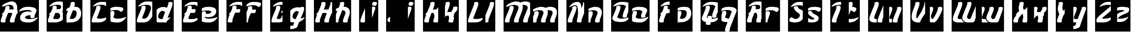 Пример написания английского алфавита шрифтом KARATE-Inverse