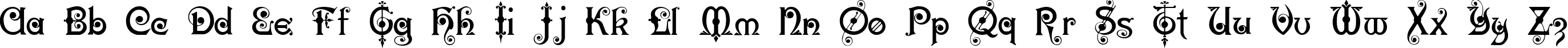 Пример написания английского алфавита шрифтом Karnac Two